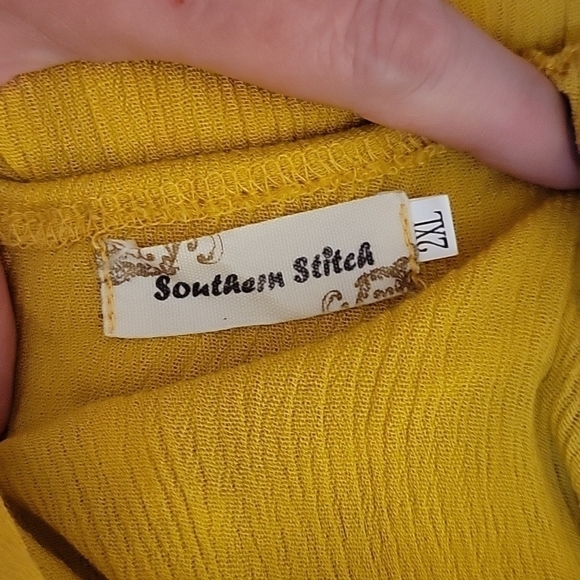 SOUTHERN STITCH Striped Floral Embroidered Tassel Swing Fiesta Hippie Blouse - Picture 5 of 6